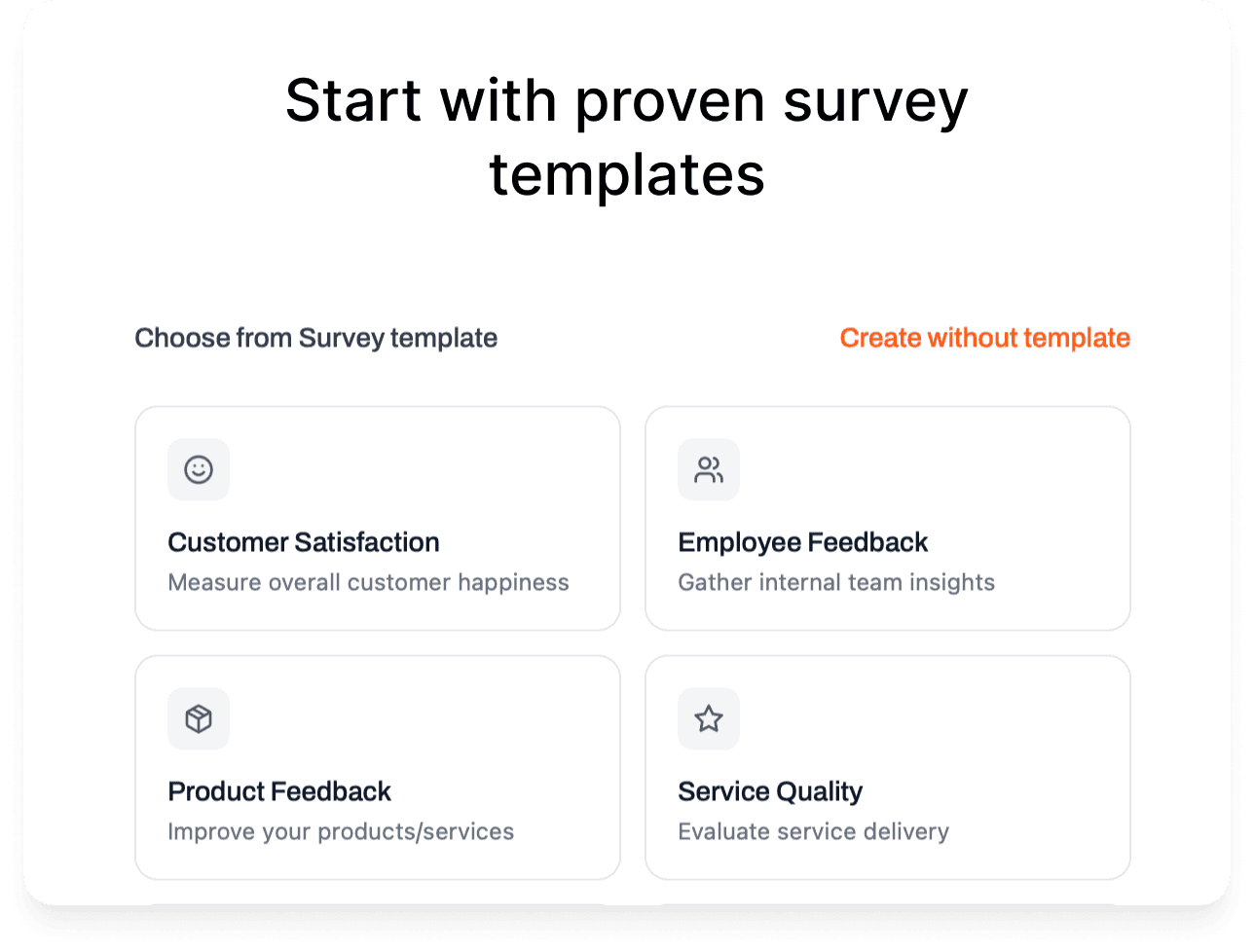 Start with proven survey templates