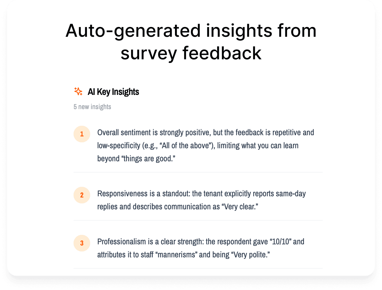 Auto-generated insights from survey feedback